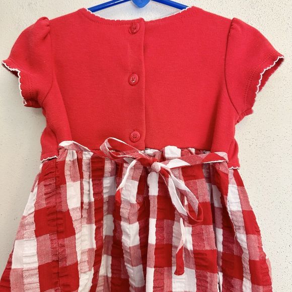 Youngland‎ Ladybug Dress Toddler Size 4T Baby Girl Red Checkered - Picture 5 of 9